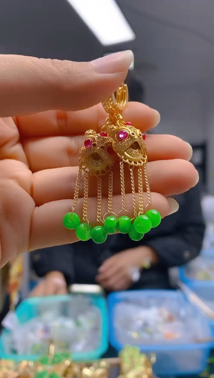 【闪购商品】翡翠耳饰合金0459翡翠耳包