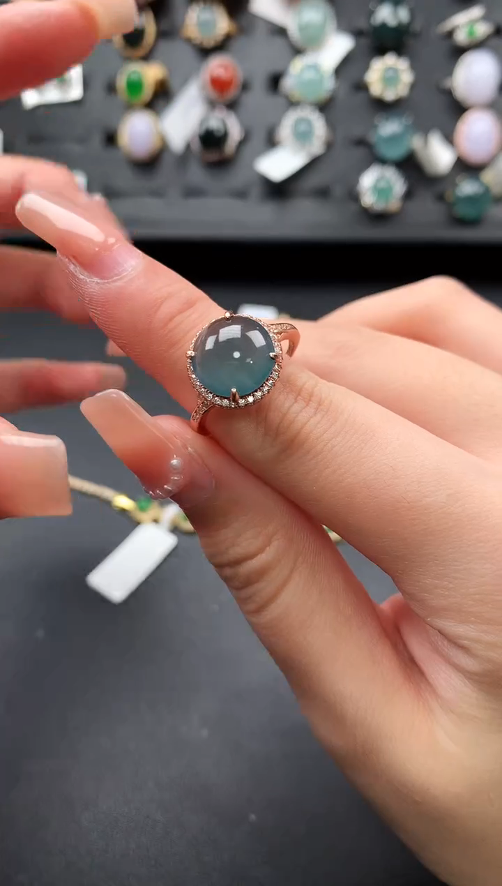 【闪购商品】翡翠戒指银S925镶嵌52141