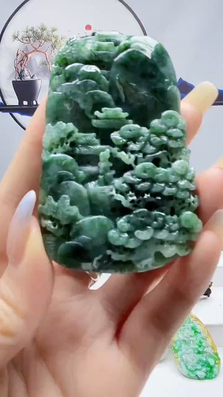 未镶嵌定制翡翠毛货挂件58