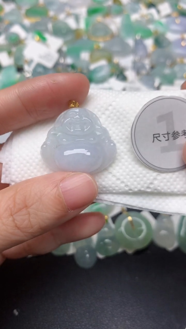 颈饰18K金镶嵌翡翠天然缅甸A货翡翠