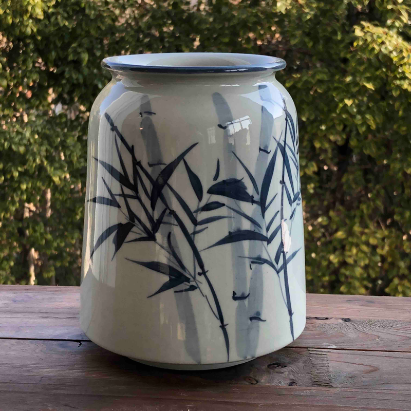 景德镇纯手工手绘高款花器无孔插干花鲜花绿植园艺花器花盆