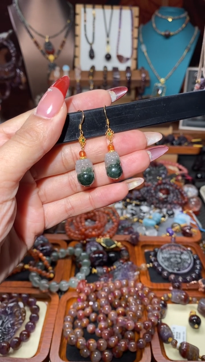 【闪购商品】水晶耳勾未镶嵌绿幽灵耳勾