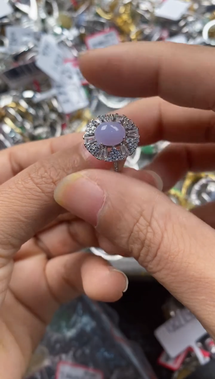 银S925镶嵌戒指翡翠222---2