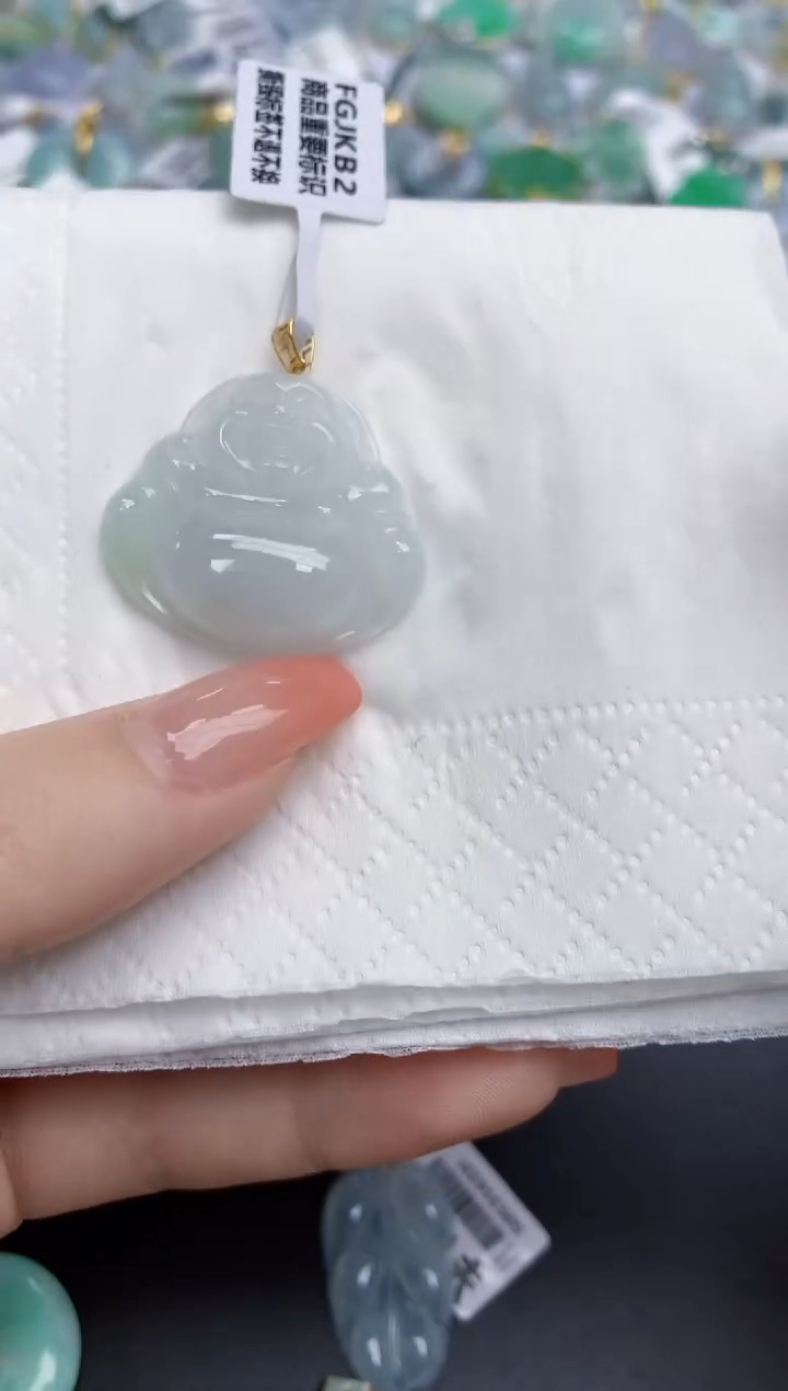 【闪购商品】翡翠颈饰18K金镶嵌天然缅甸翡翠A货