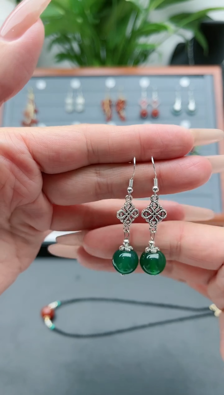 【闪购商品】玛瑙/玉髓耳饰银S925镶嵌03