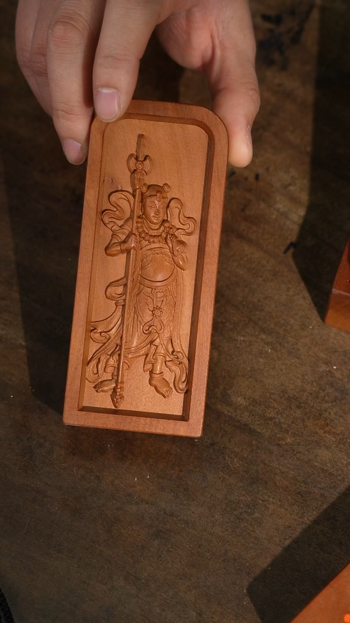 枣木微瑕中号殷帅孩儿像令牌雷纹款