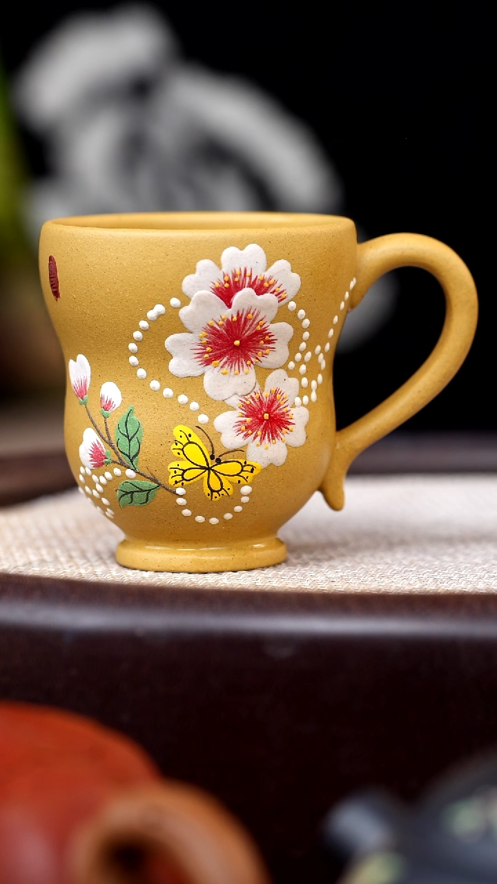 茶壶紫砂黄金段小葫芦杯海棠花