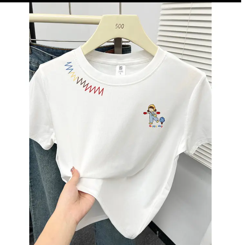 【卡蔻】8550小女孩短袖（58左右）白色