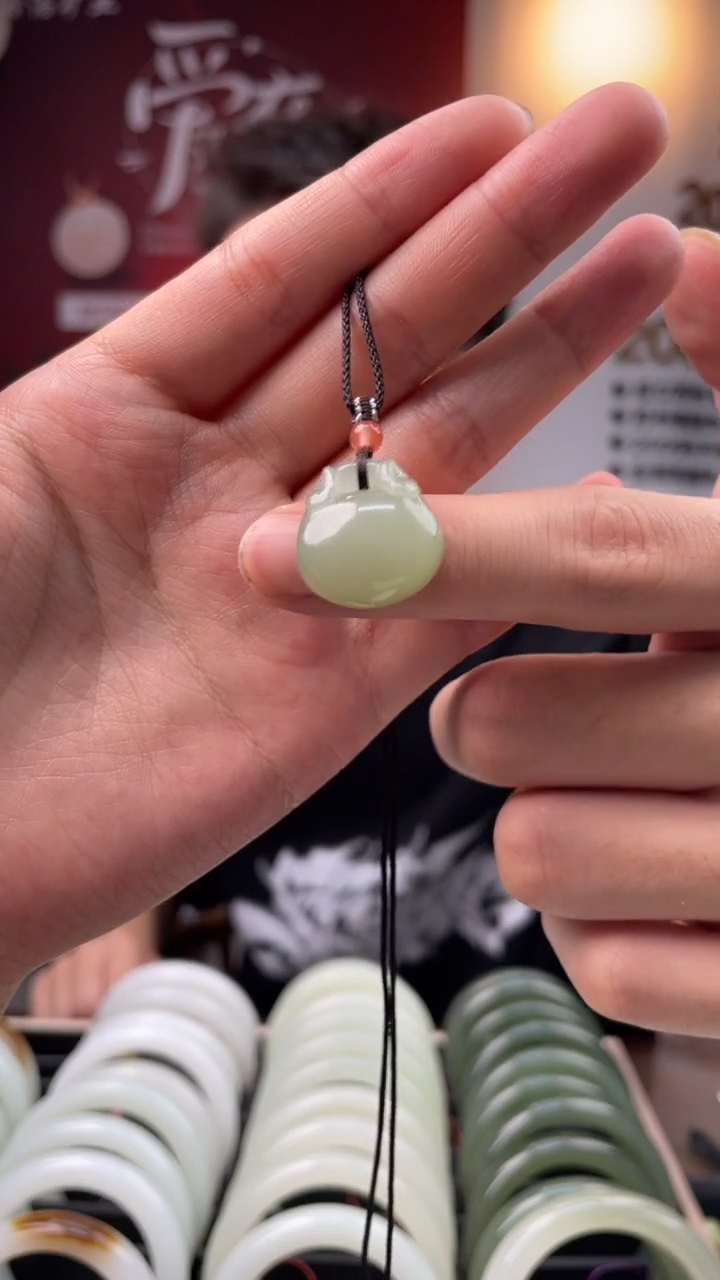 和田玉未镶嵌颈饰湖水冻福袋吊坠多样性发一件