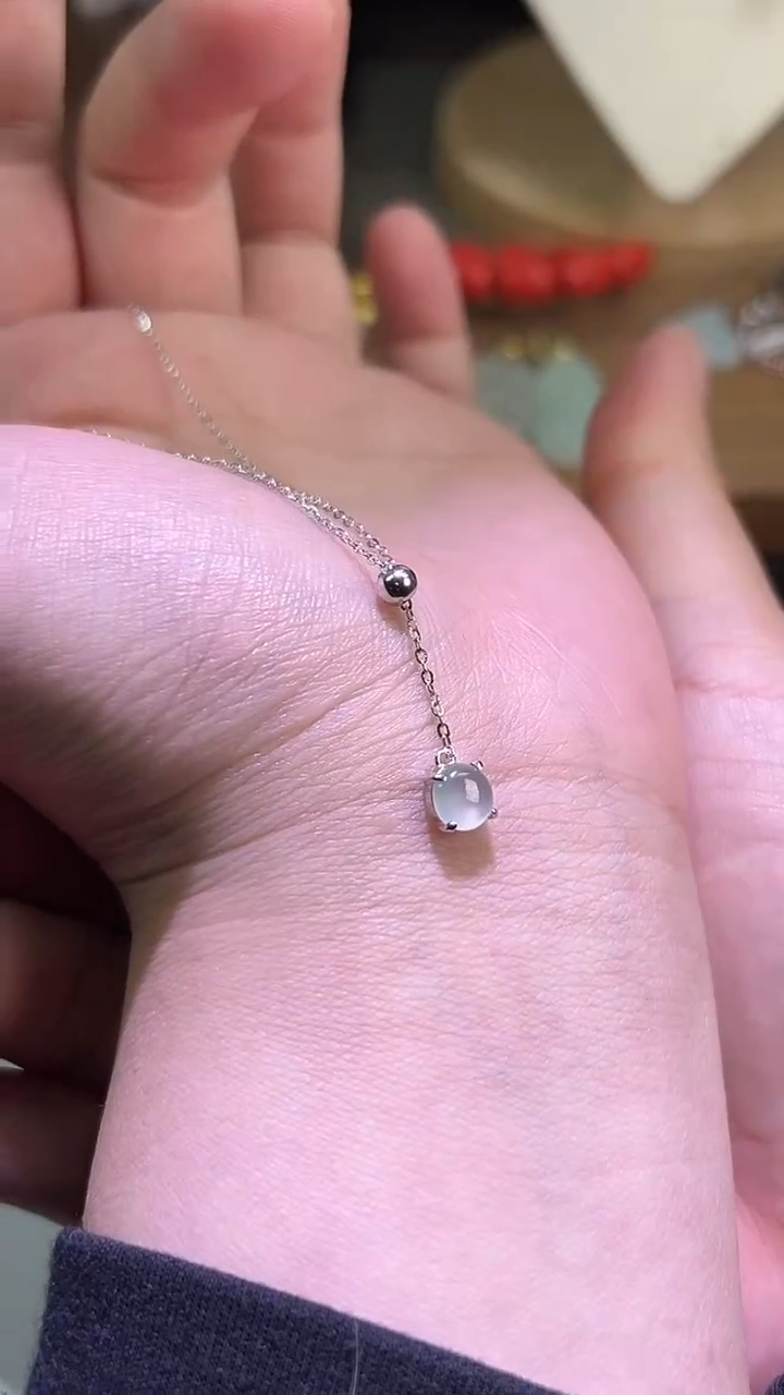 【闪购商品】翡翠颈饰银S925镶嵌项链