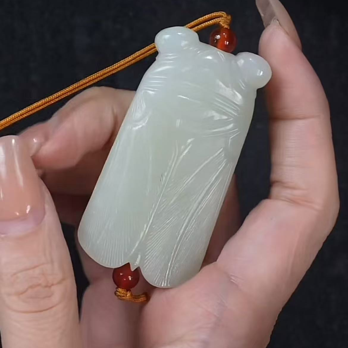 清代和田玉玉蝉1