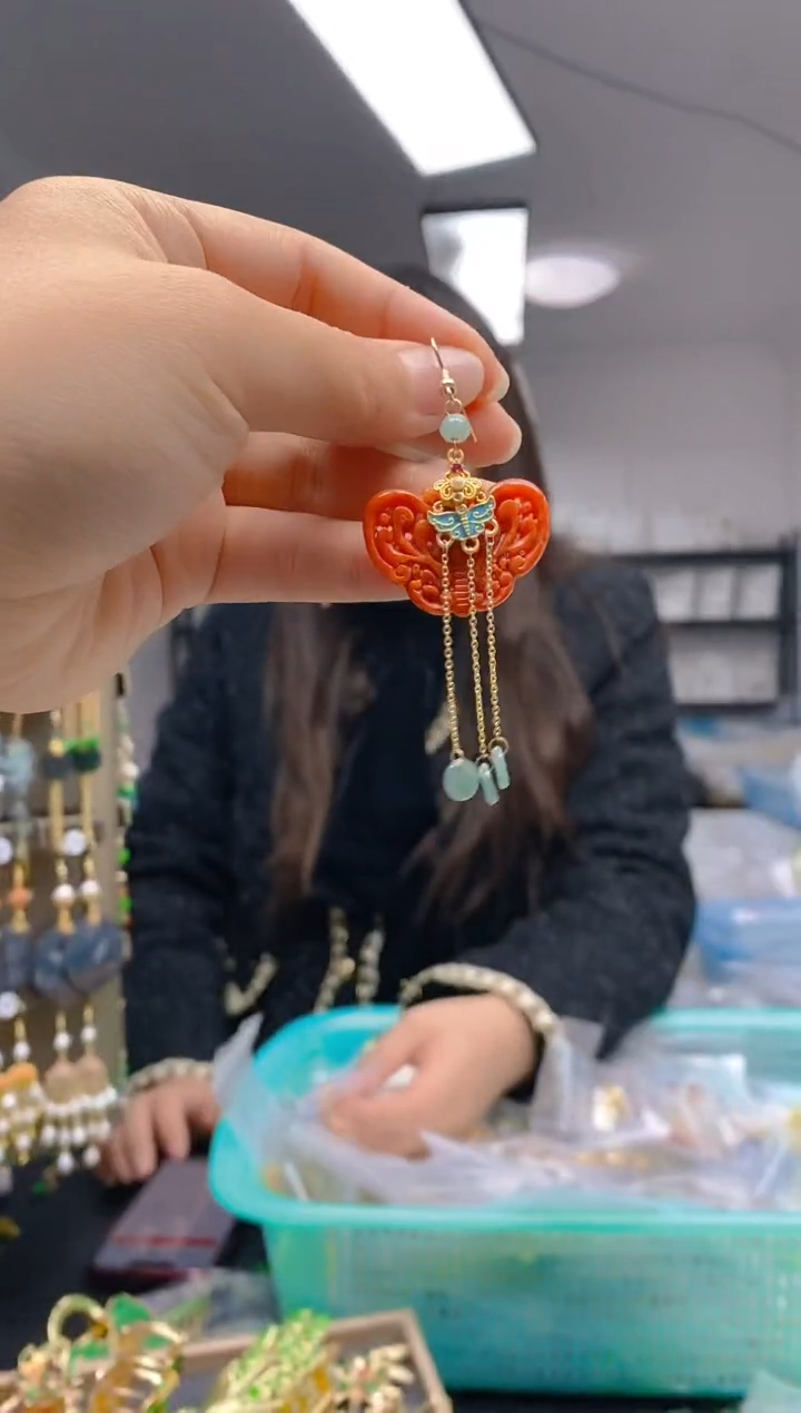 【闪购商品】翡翠耳饰合金0534翡翠耳钩一个