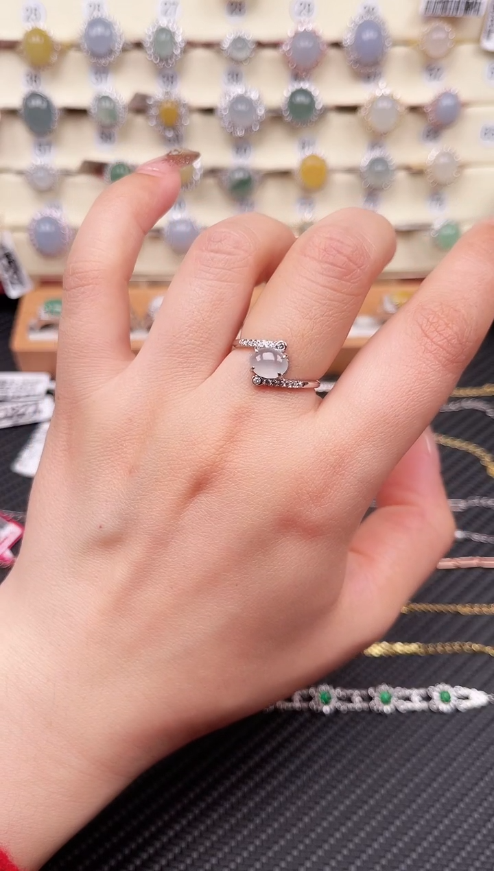 【闪购商品】翡翠戒指银S925镶嵌戒指06