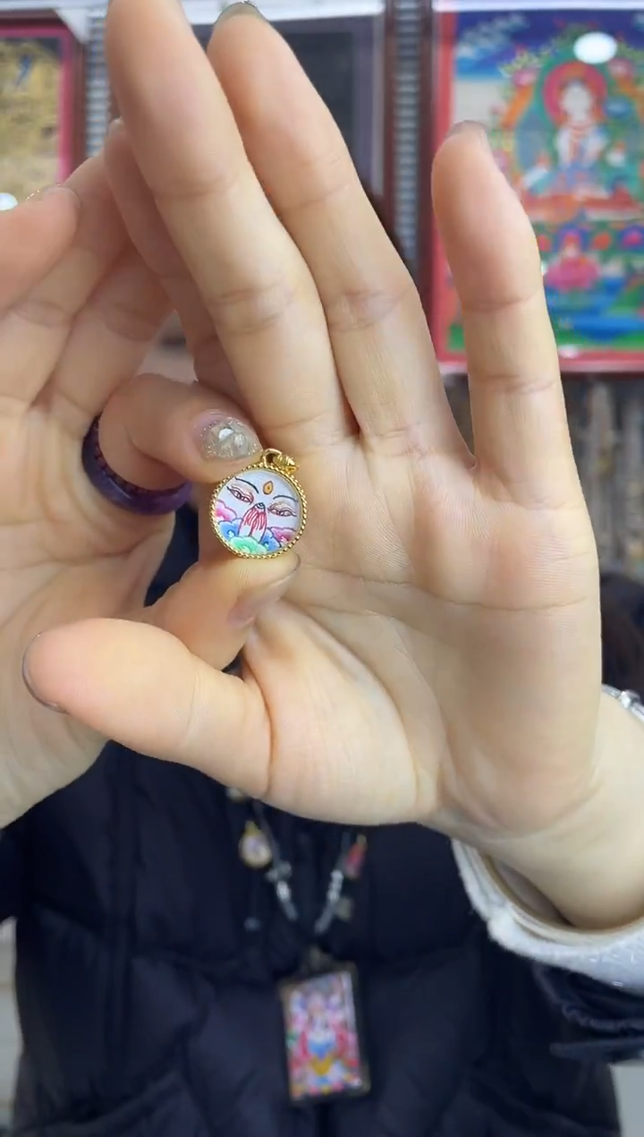 吊坠纯手绘唐卡（非质量问题不退不换）1.5四臂眼睛