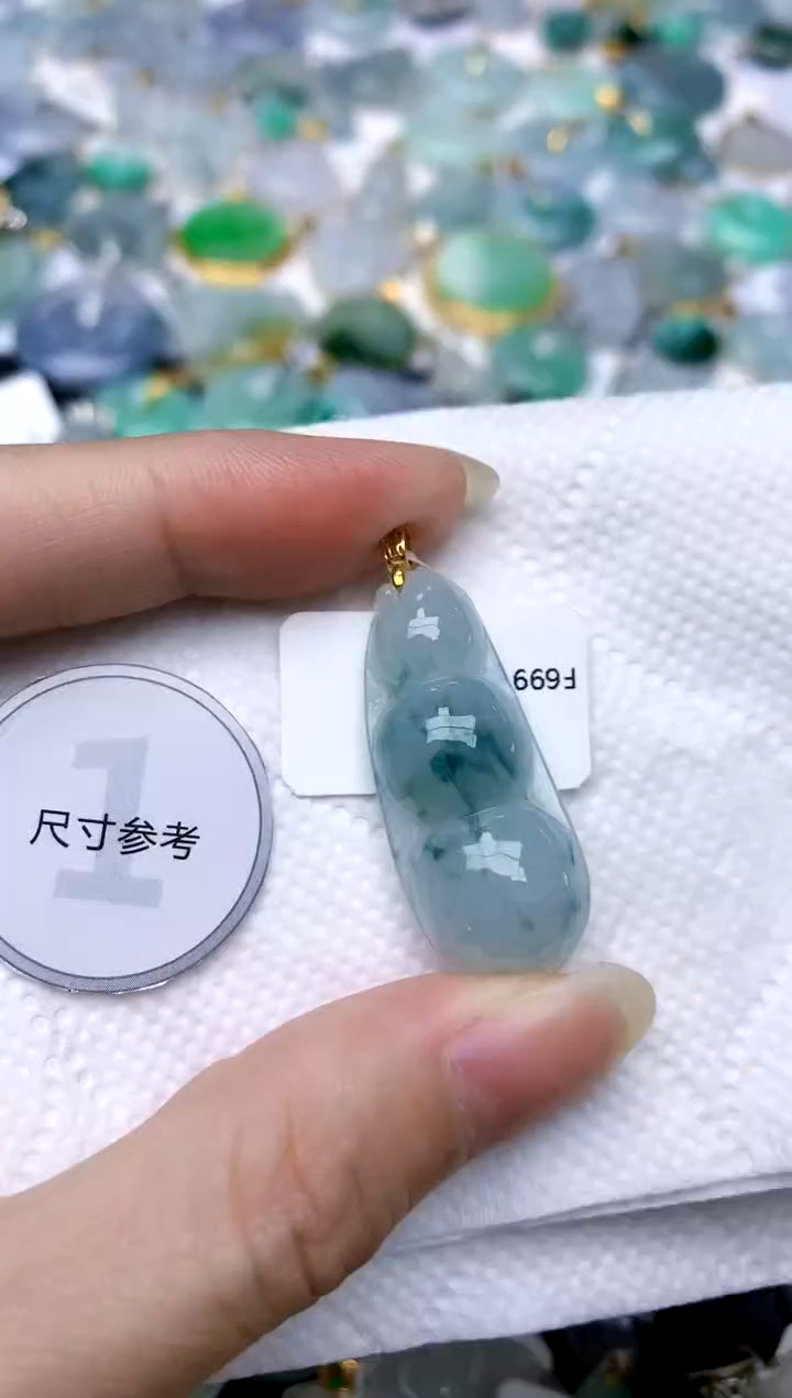 颈饰银S925镶嵌翡翠天然A货翡翠