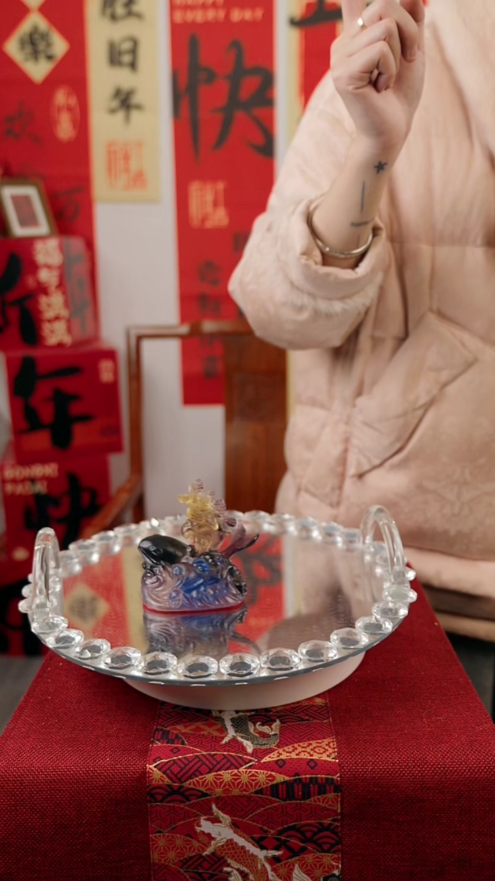 【闪购商品】古法琉璃金鱼摆件