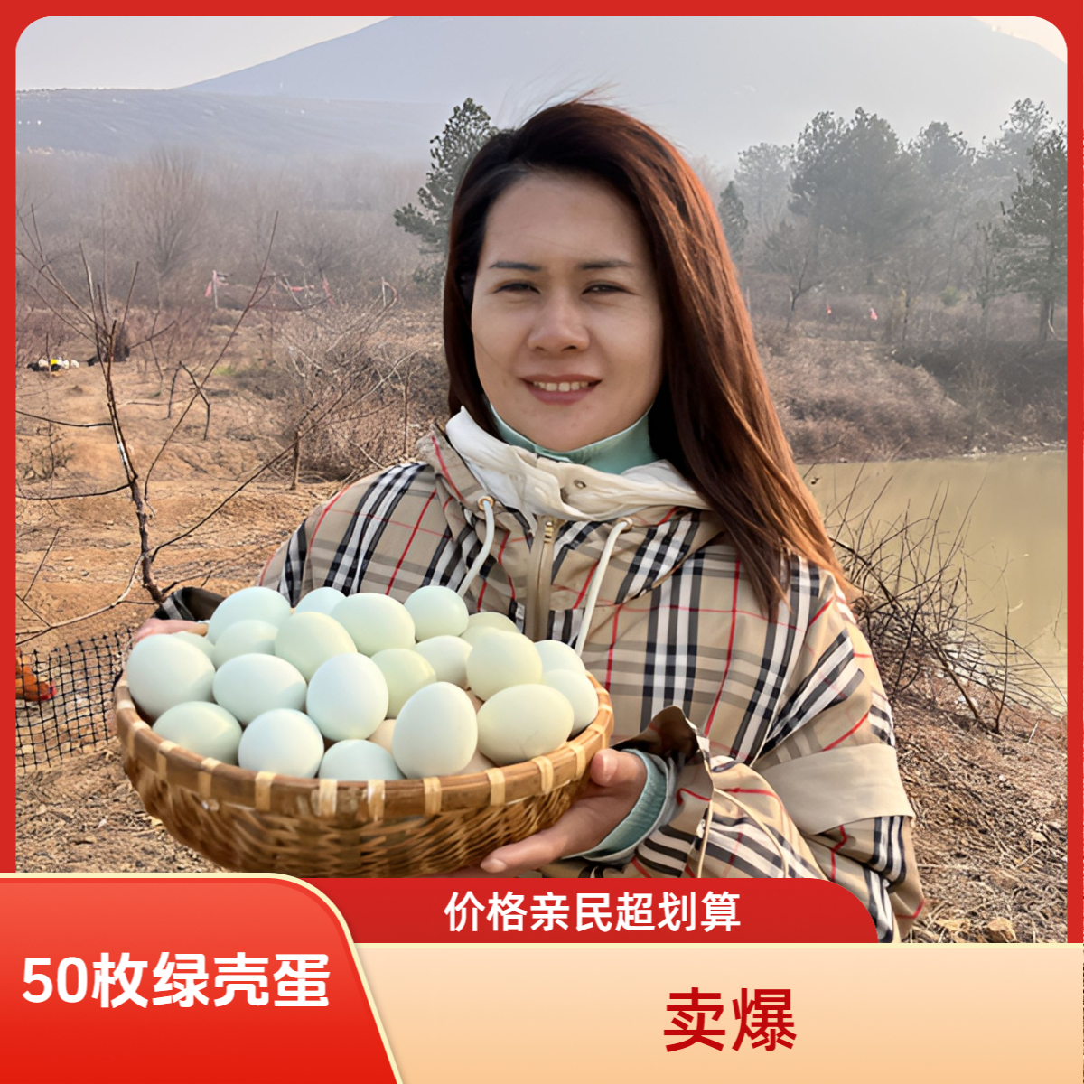 【京东包邮】50枚绿壳土鸡蛋大山散养现捡现发，