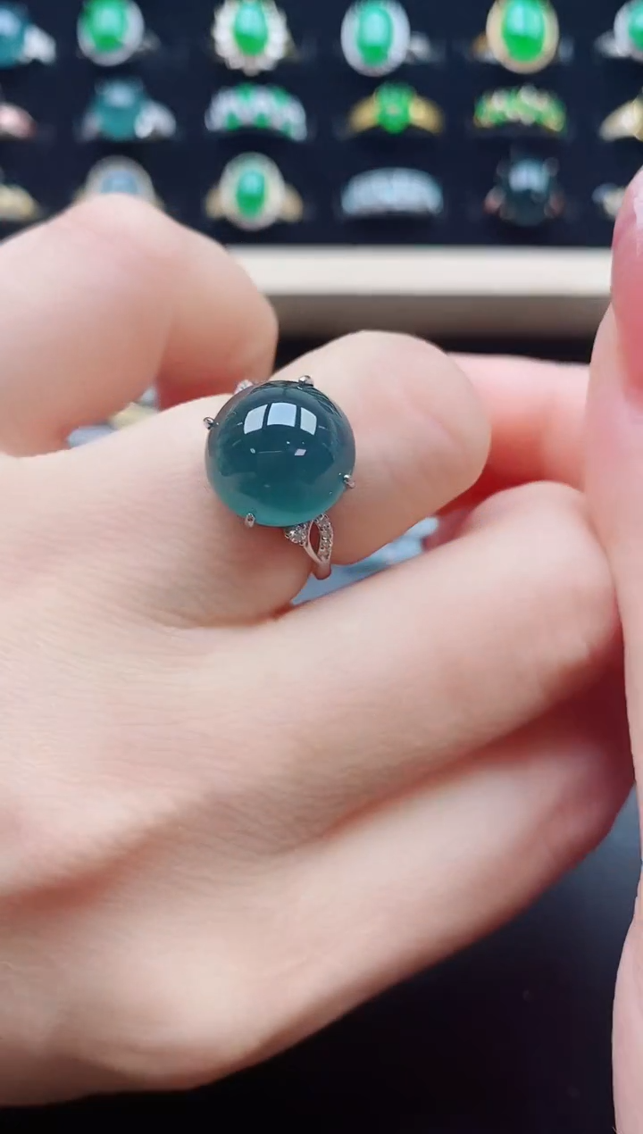 【闪购商品】翡翠戒指银S925镶嵌31312