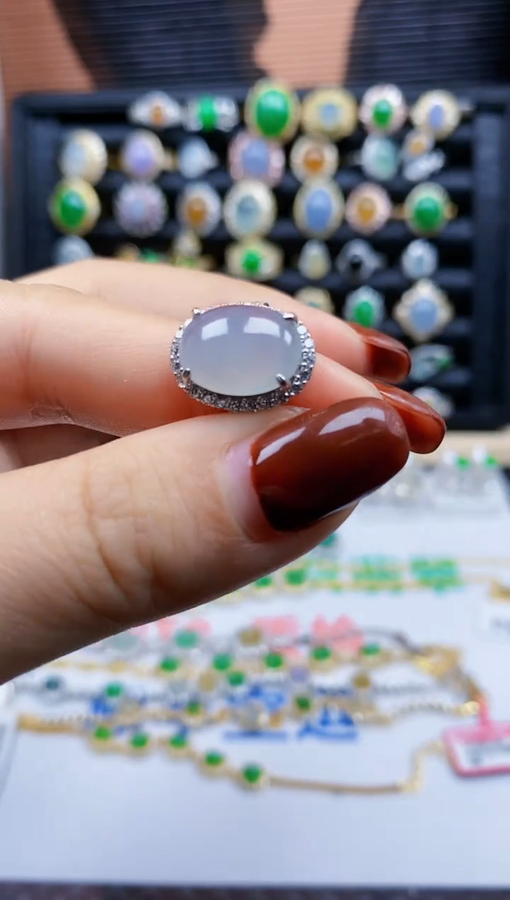 银S925镶嵌戒指翡翠223