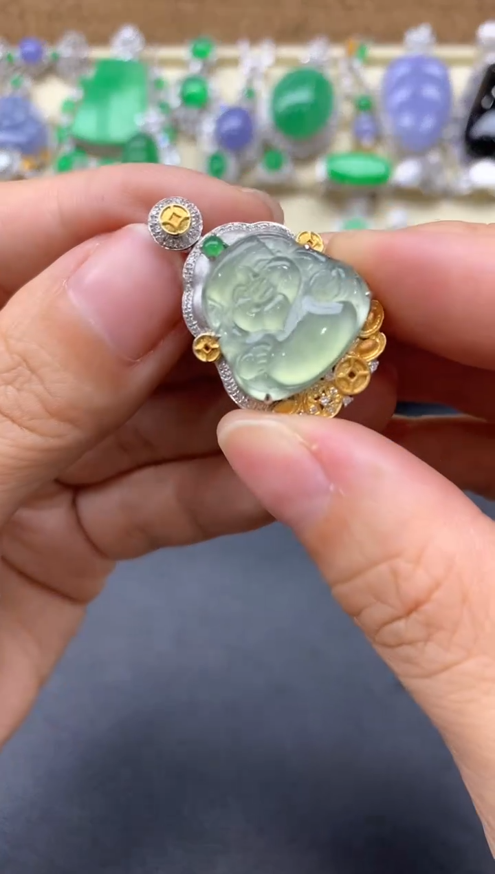 【闪购商品】翡翠颈饰18K金镶嵌468-中国好珍宝