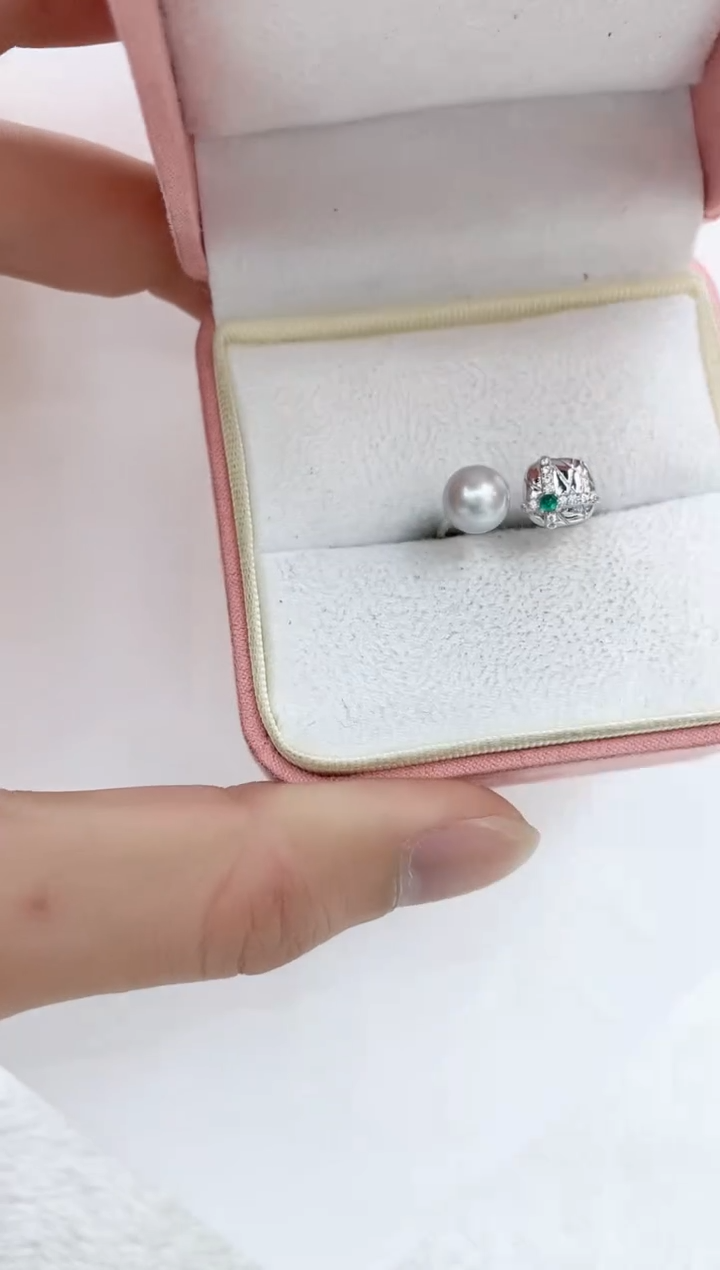 【闪购商品】海水珍珠戒指银S925镶嵌海水珍珠戒指