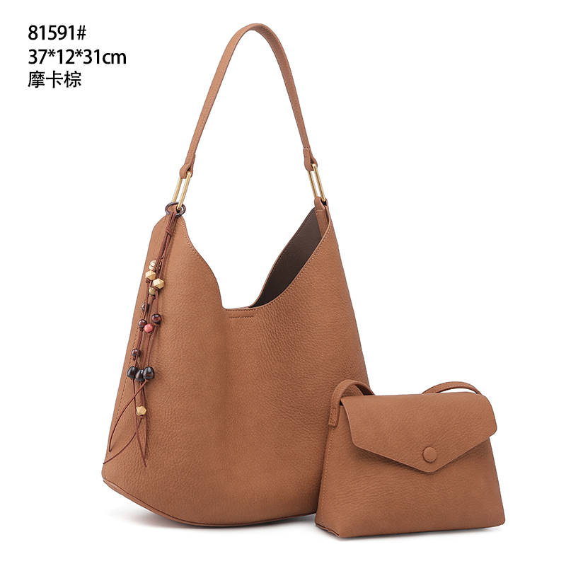 【特特甄选】QYX-81591-摩卡棕高级轻奢高级时尚牛皮女包百搭通勤