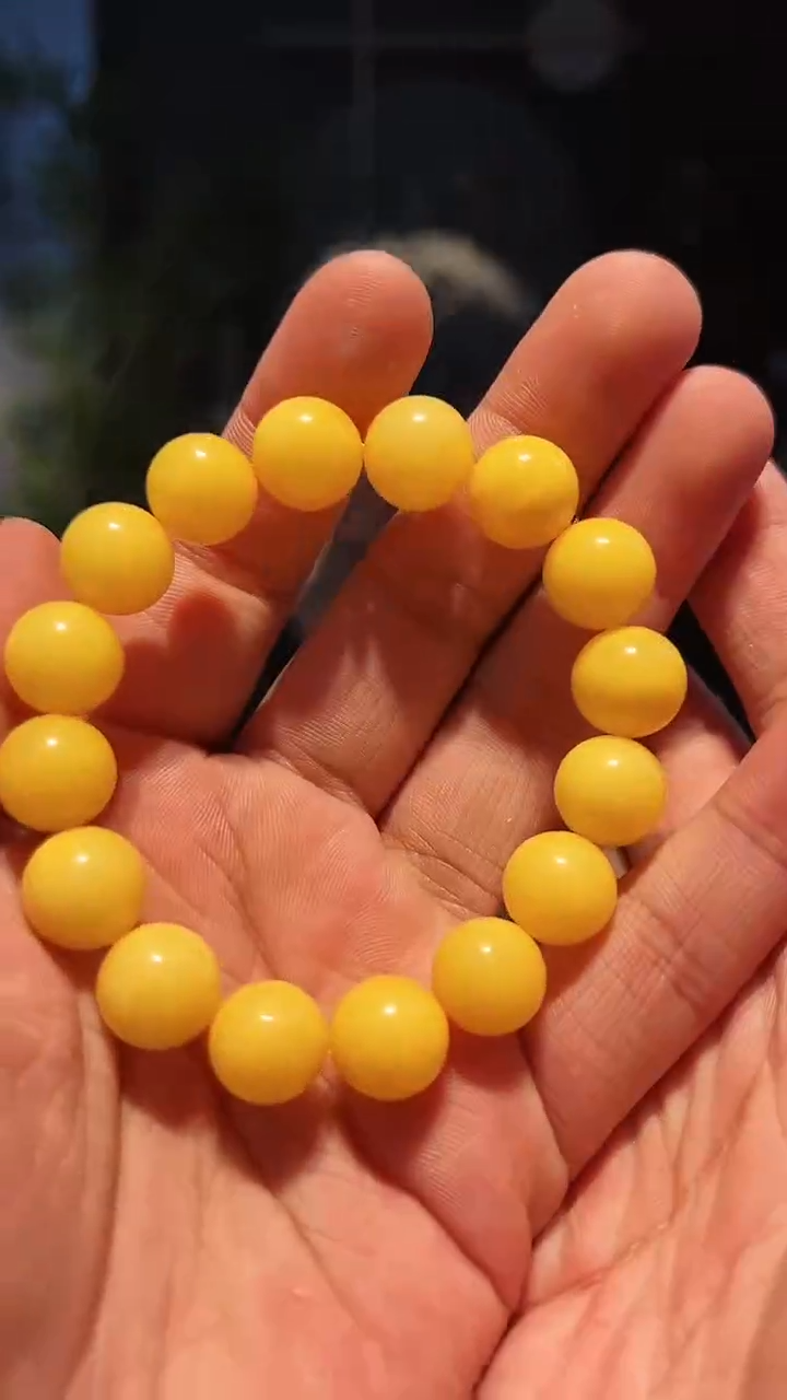 【闪购商品】蜜蜡手链未镶嵌12左右暴力黄