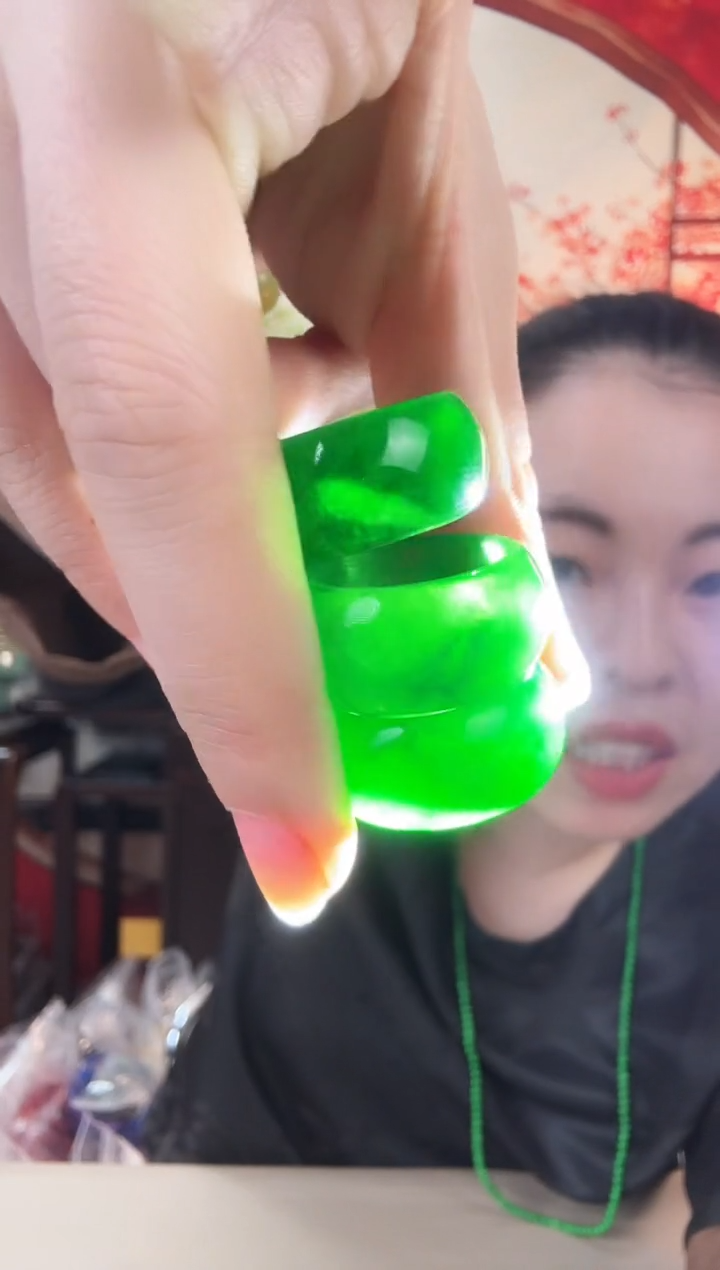 推荐款绿色戒圈跑环