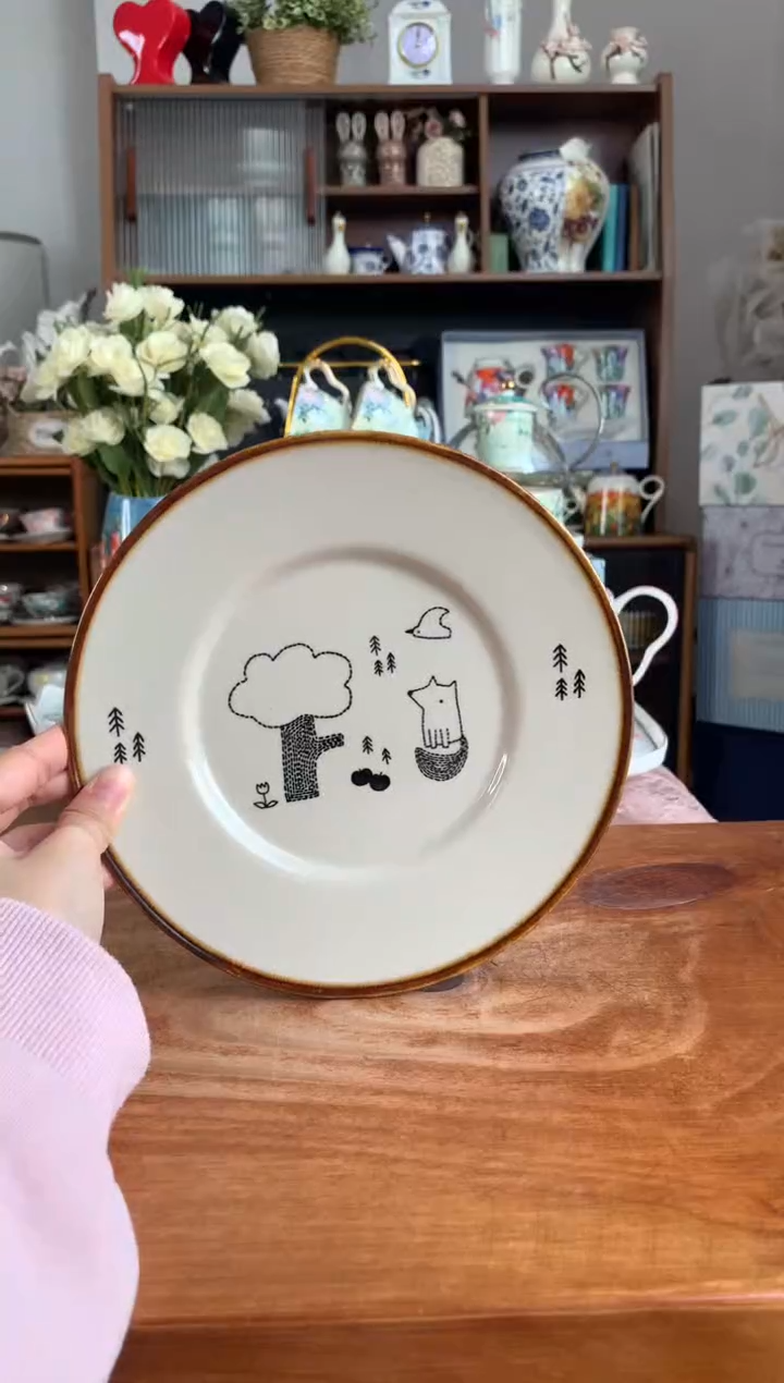 陶瓷【限时福利】等雨停8寸平盘