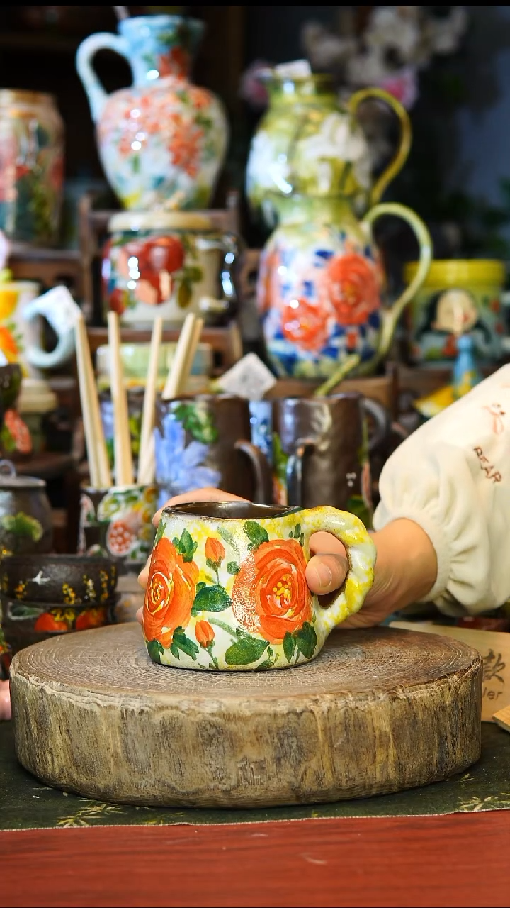 陶瓷220景德镇手工手绘釉下彩