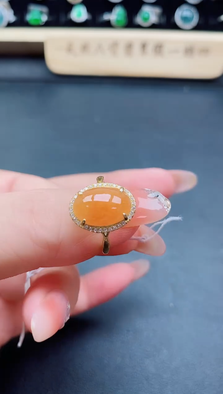 银S925镶嵌戒指翡翠1
