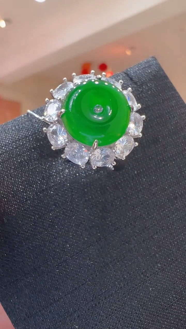 【闪购商品】翡翠戒指银S925镶嵌