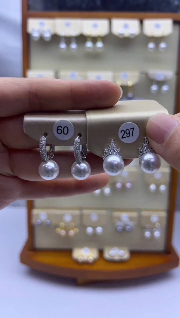 未镶嵌耳饰淡水珍珠60+297