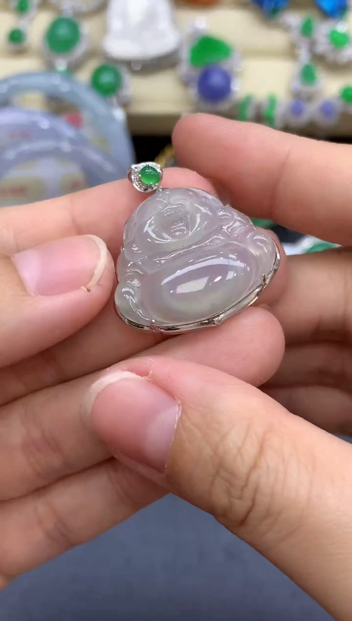 颈饰18K金镶嵌翡翠289-中国好珍宝