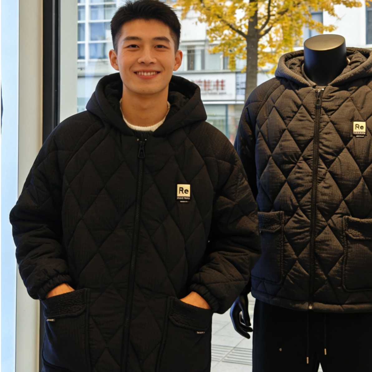 【0323RE】冬季男士轻奢睡衣套装三层夹棉加厚家居服防风防水