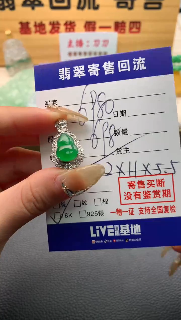 【闪购商品】翡翠颈饰18K金镶嵌21012190