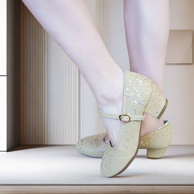 一字扣羊皮广场舞鞋女夏季新款女鞋中跟旗袍走秀鞋交谊舞鞋0619