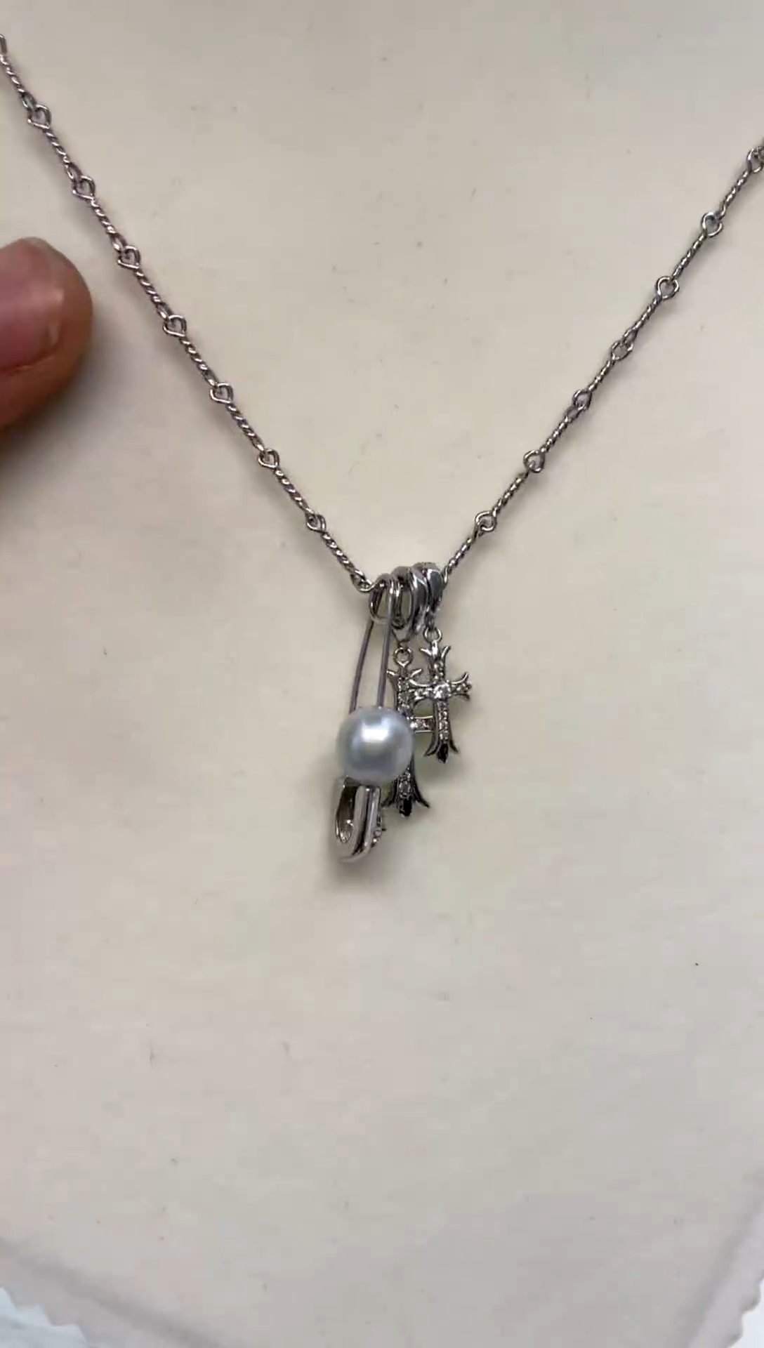 颈饰银S925镶嵌海水珍珠9