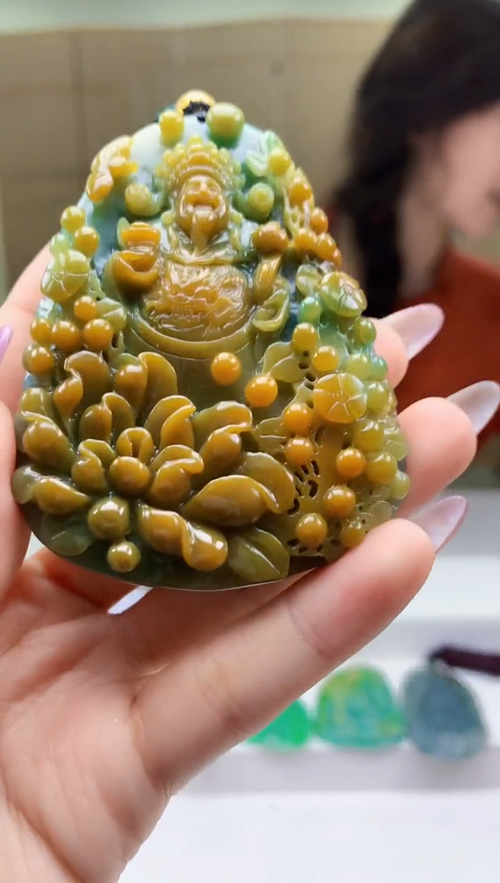 【闪购商品】定制翡翠未镶嵌4829ty-毛货挂件59