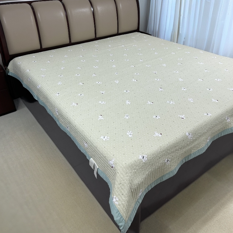 2025新品【小熊蝴蝶结】原棉软凉席通用四季亲肤水洗棉床盖
