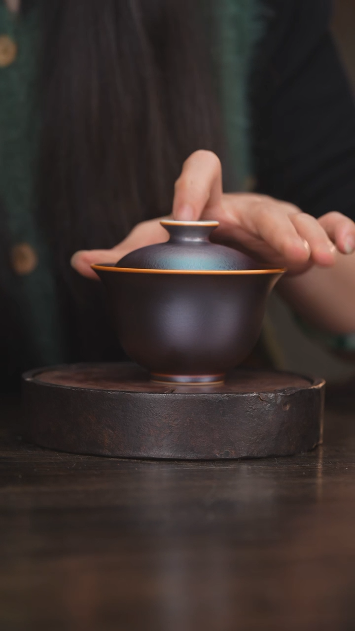 【闪购商品】杯81柴房陶瓷柴烧盖碗