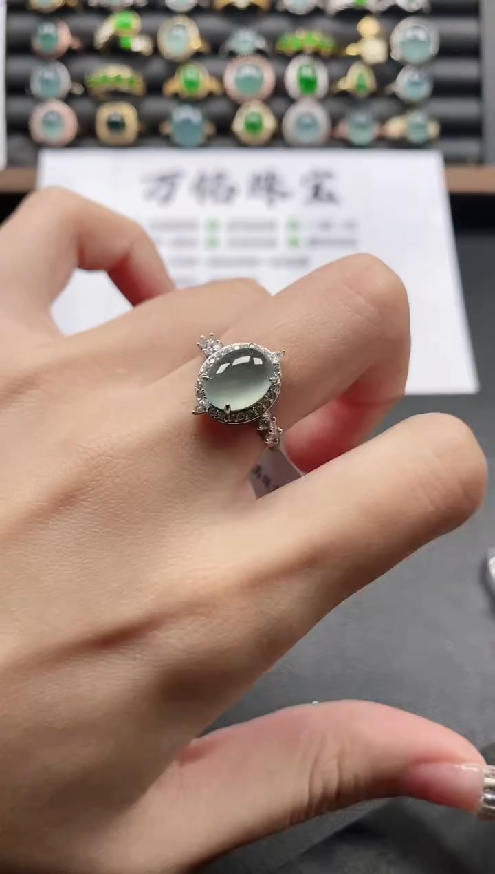 银S925镶嵌戒指翡翠51151
