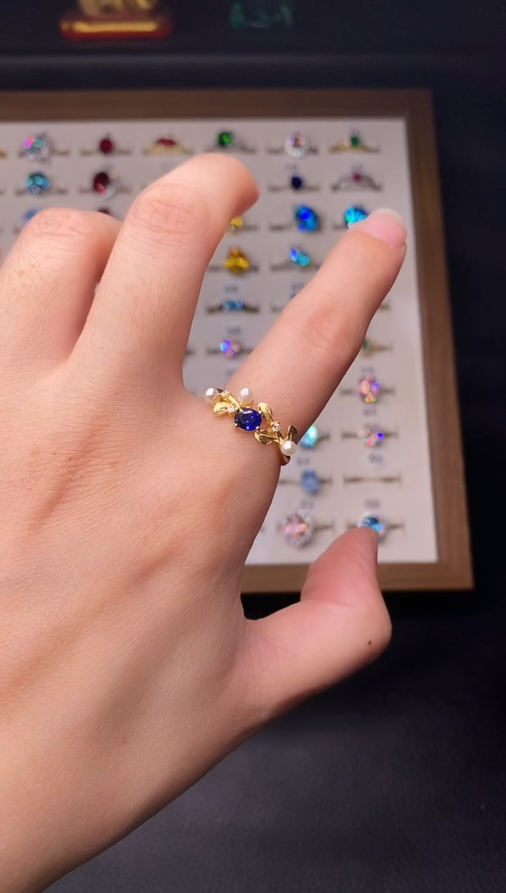 5克拉蓝宝石（处理）欧美风戒指