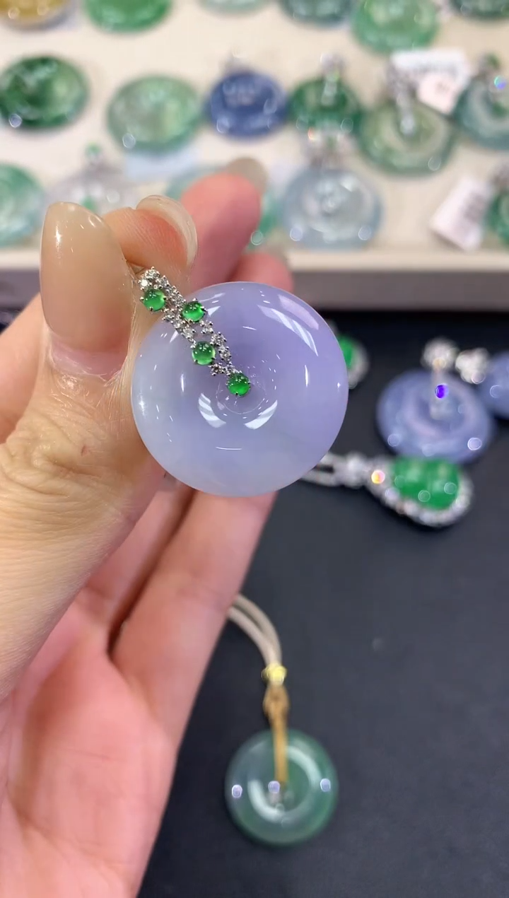 【闪购商品】翡翠吊坠(不含链)18K金镶嵌a83多样性一件发紫货有色差