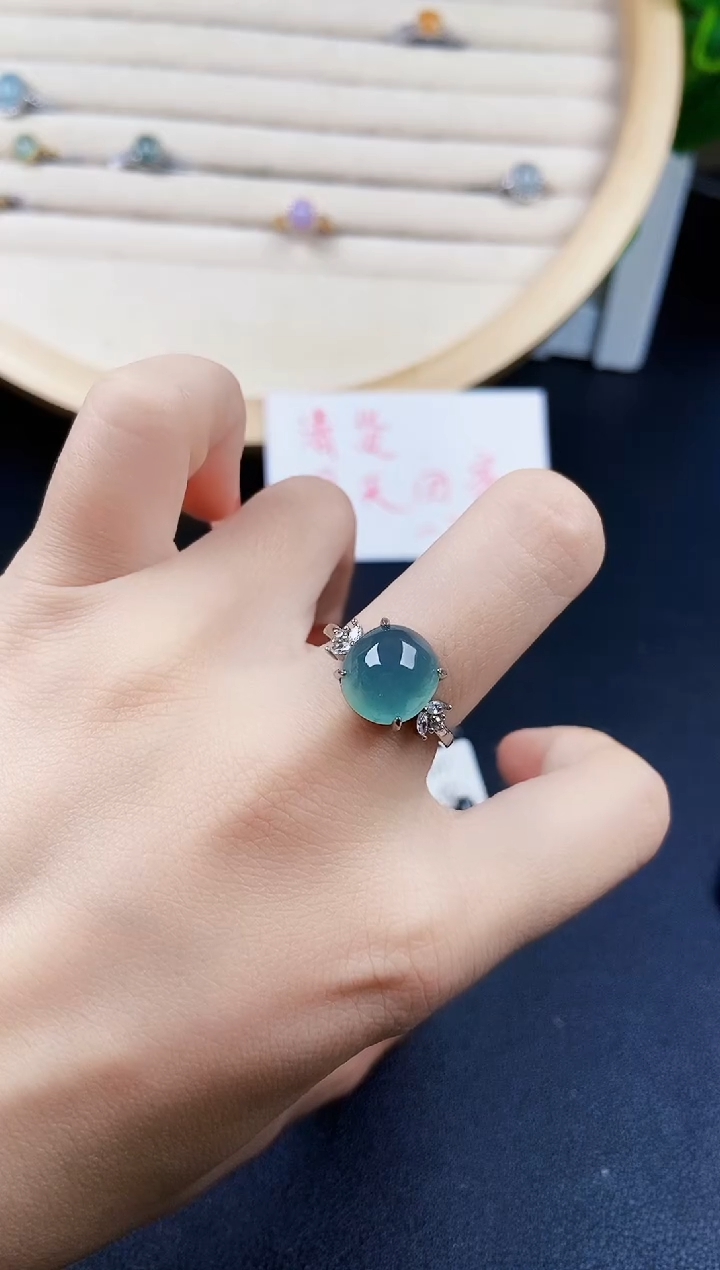 【闪购商品】翡翠戒指银S925镶嵌120120120
