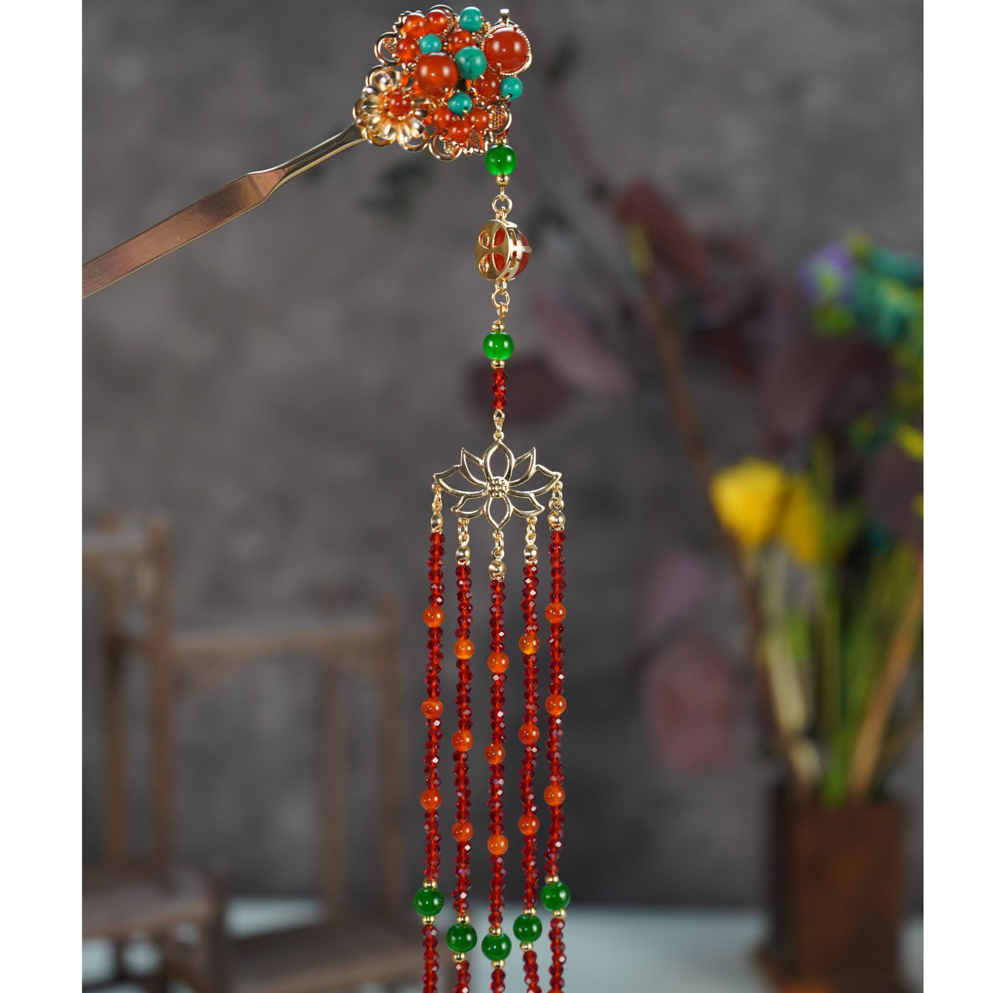 古悦倾城（红鸾单簪）古风汉服发饰