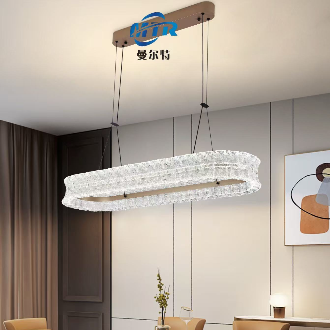 现代简约吊灯意式餐桌轻奢3000-6000k家用主卧主灯