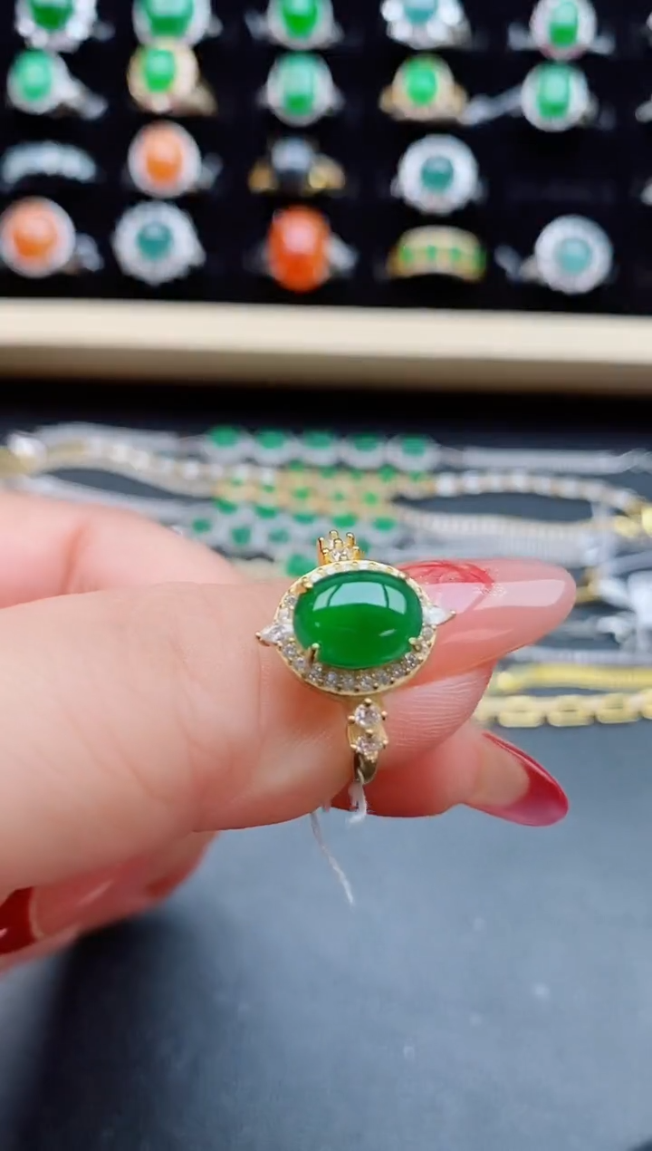 【闪购商品】翡翠戒指银S925镶嵌312321