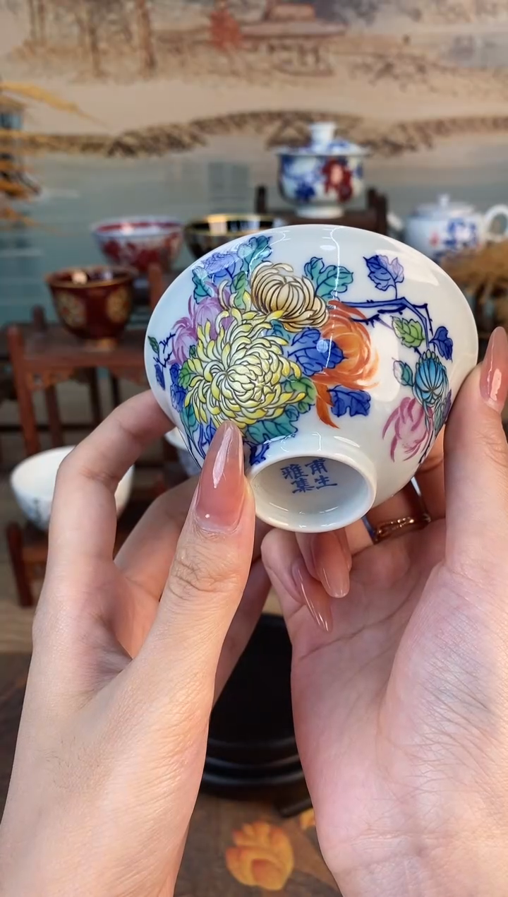 高温釉下景德镇手工手绘茶器23