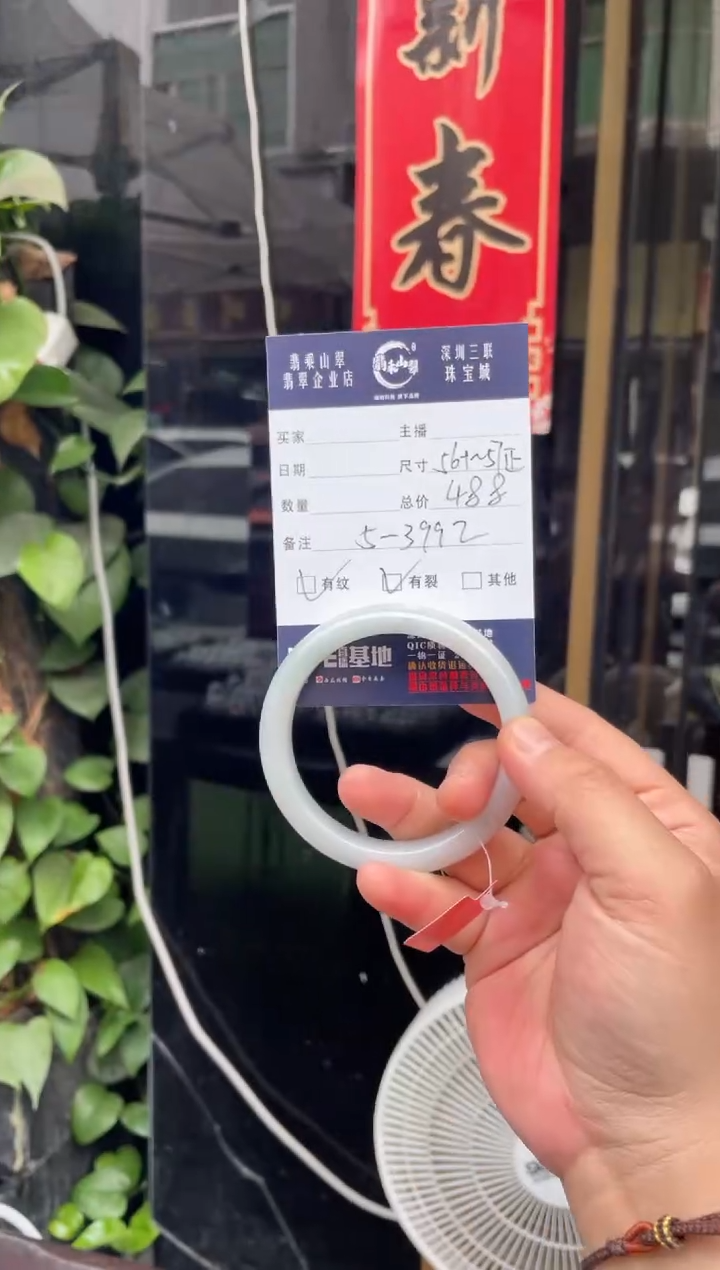 【闪购商品】翡翠手镯未镶嵌W 56正圈 5-3992